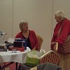 Hilary sorting the raffle prizes with Col Helen